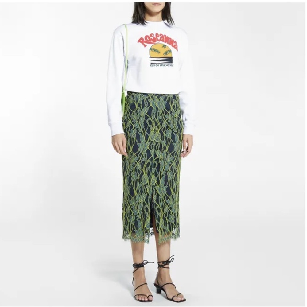 Roseanna Lace Pattern Midi Length Skirt